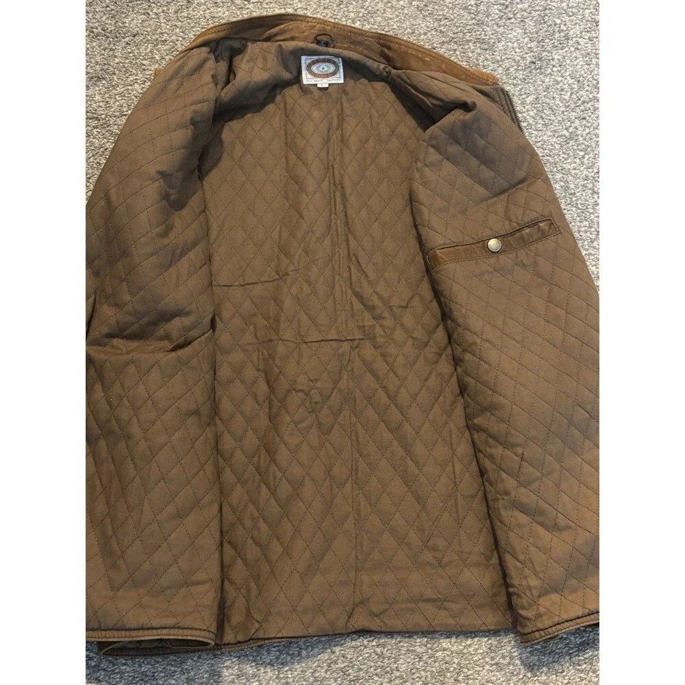 Vintage Banana Republic Leather Safari Vest Mens Large Quilted Liner Cotton